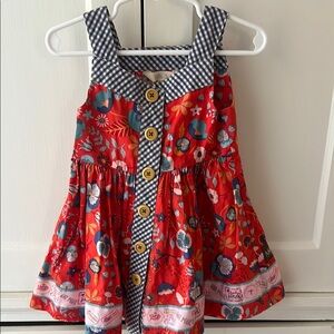 Matilda Jane Floral Red and Blue Sleeveless Dress